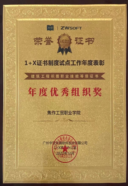 1+x年度优秀组织奖